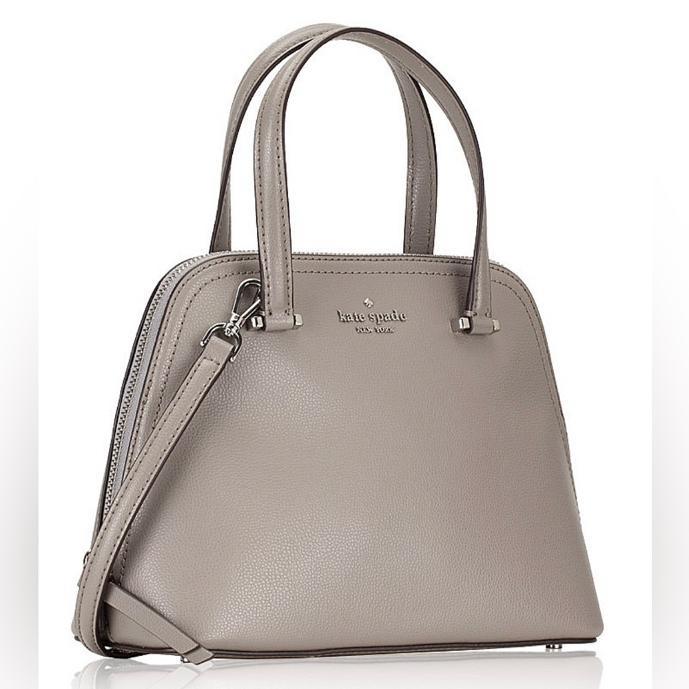 BNWT Kate Spade New York Medium Dome Satchel Patterson Drive Taupe, Grey Purse